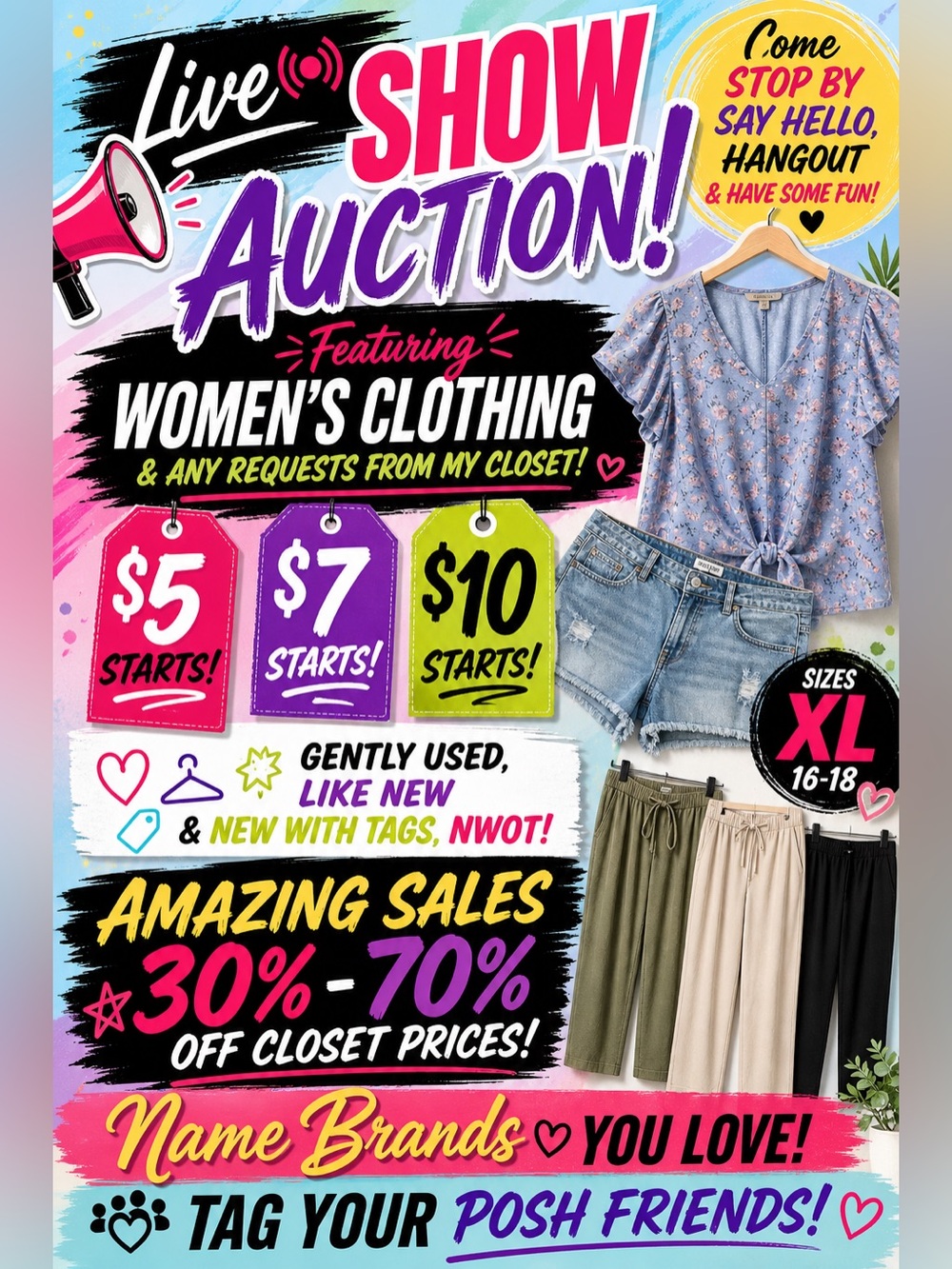 Women’s XL 16-18 - LIKE this flyer for notifications on Show when I go LIVE!